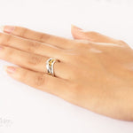 Unique Women Sterling Silver Ring with Gold Vermeil