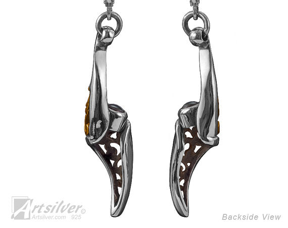Silver with Gold Leverback Earrings Style