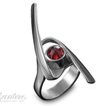 Unique Sterling Silver Ring with gems