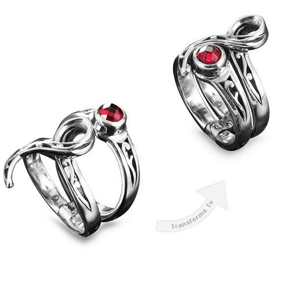 Silver Multiform Gems Ring