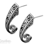 Sterling silver post omega back earrings
