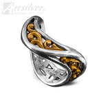 Unique Women Sterling Silver Ring with Gold Vermeil