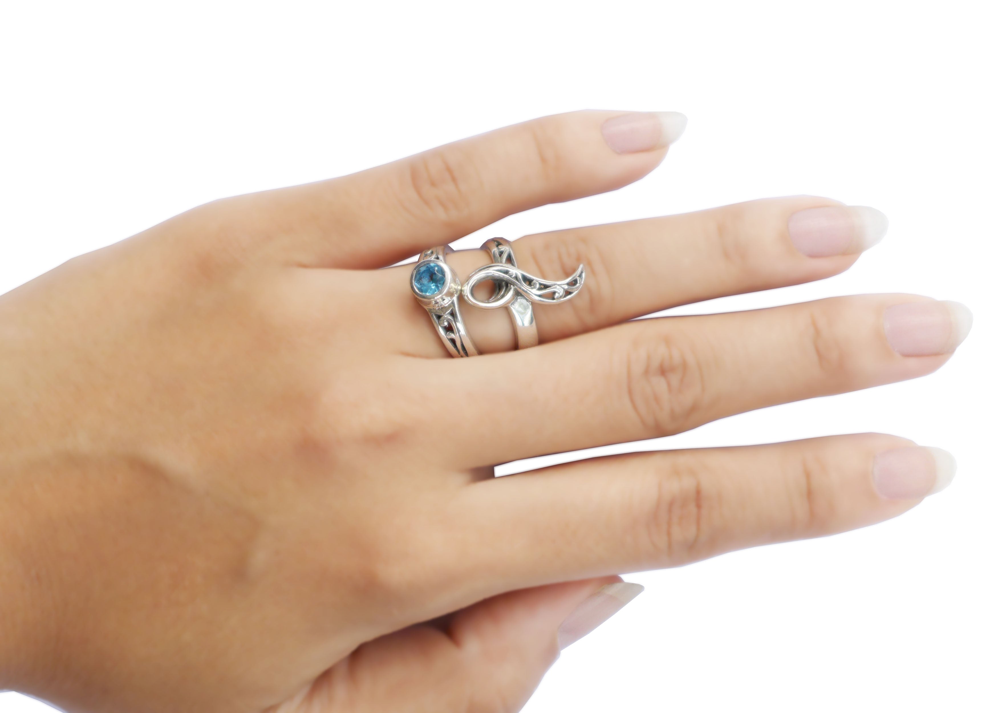 Silver Multiform Gems Ring
