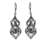 Leverback Earrings with blue pearl