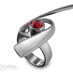 Unique Sterling Silver Ring with gems