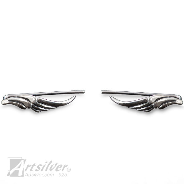 sterling silver angel wing earrings