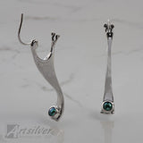Blue Pearl Sterling Silver Post Earrings