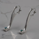 Blue Pearl Sterling Silver Post Earrings