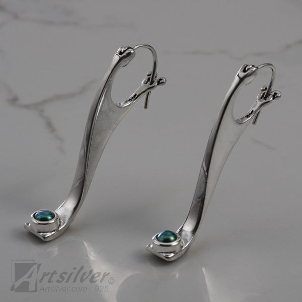 Blue Pearl Sterling Silver Post Earrings 