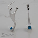 Blue Topaz Sterling Silver Post Earrings