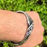 Hinged Bangle Intersecting Mobius Twists Filigree Bracelet