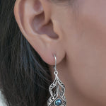 Leverback Earrings with blue pearl 