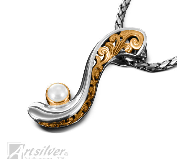 Sterling Silver Semi Precious Stone Pendant