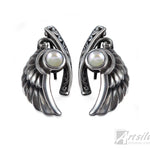 Angel Wing pendant Silver  with Gemstone
