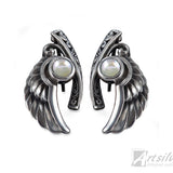 Angel Wing pendant Silver  with Gemstone