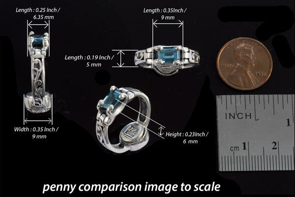 silver ring blue topaz