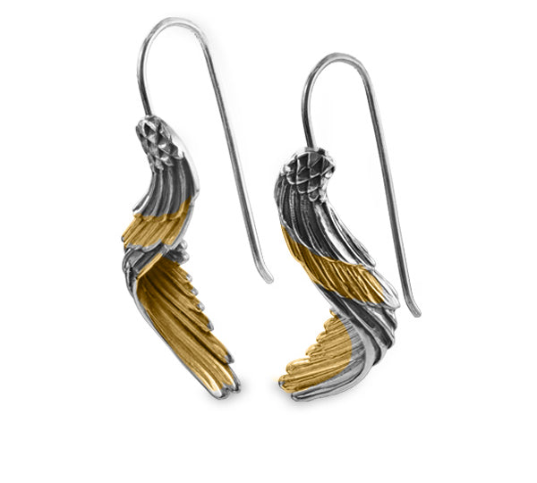 Sterling Silver Angel Wing Earrings