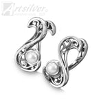 sterling silver pearl earrings