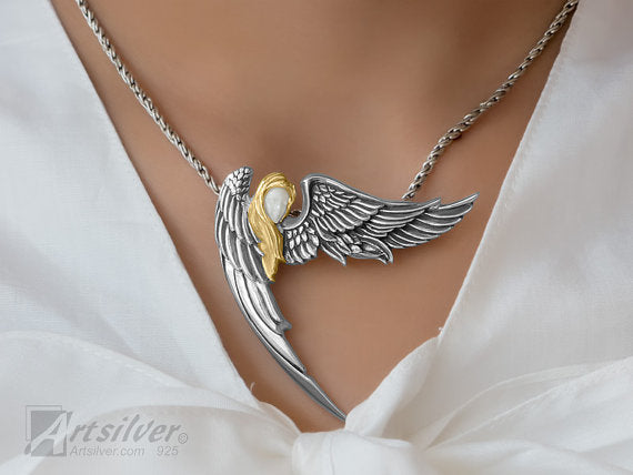 Angel Wing Pendant gold silver