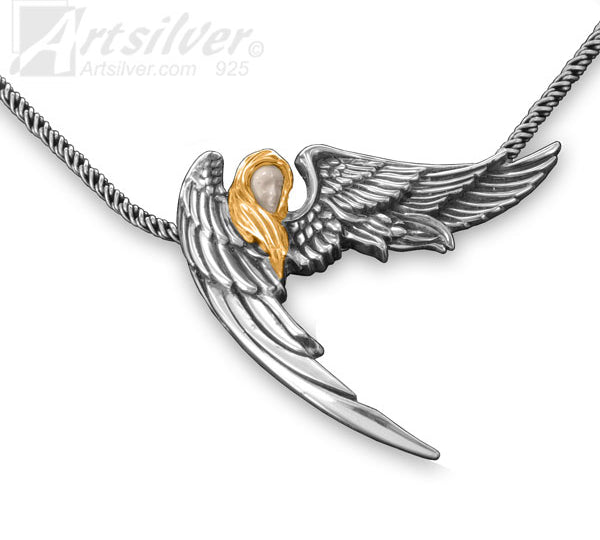 Angel Wing Pendant gold silver