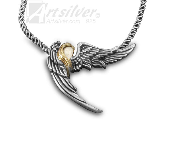 Angel Wing Pendant gold silver