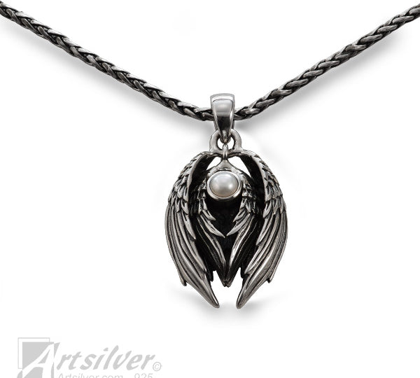 Silver Angel Wing Pendant 