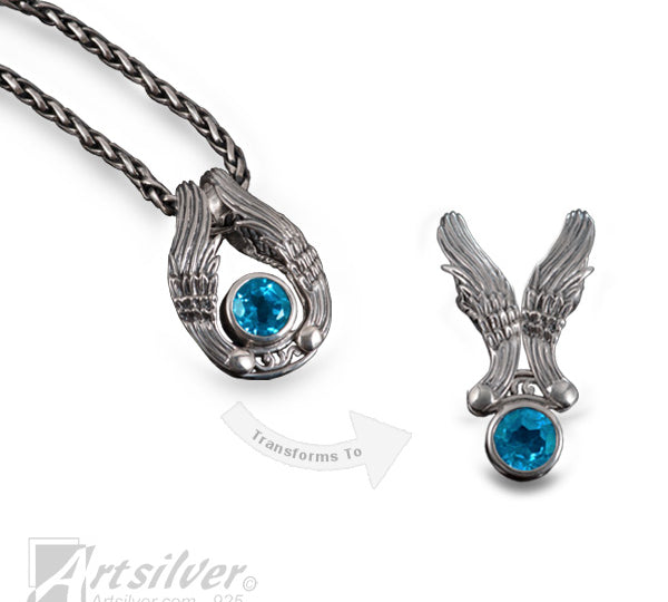 Angel Wing pendant with Gemstone