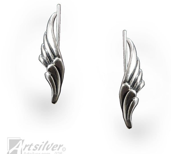 sterling silver angel wing earrings