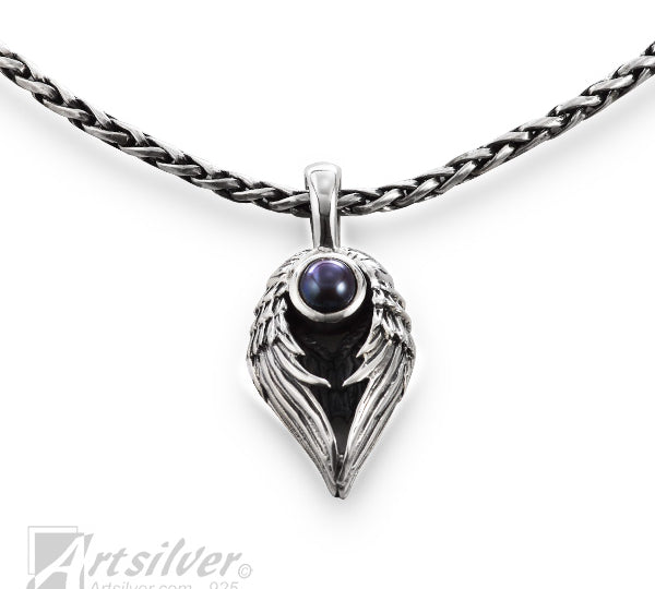 Angel Wing pendant with Gemstone