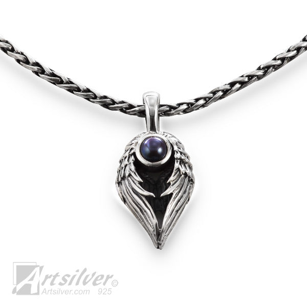Angel Wing pendant with Gemstone