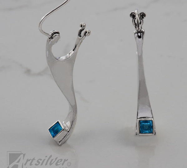 Blue Topaz Sterling Silver Post Earrings 